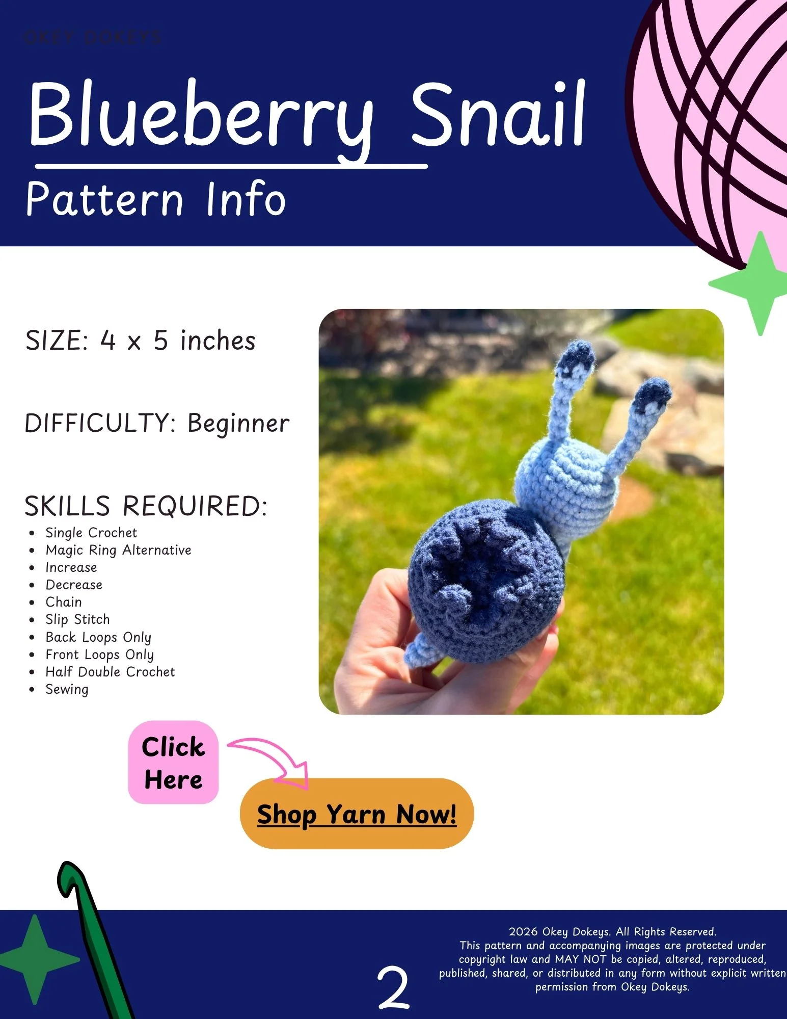 Crochet Blueberry Snail Pattern - Image 3