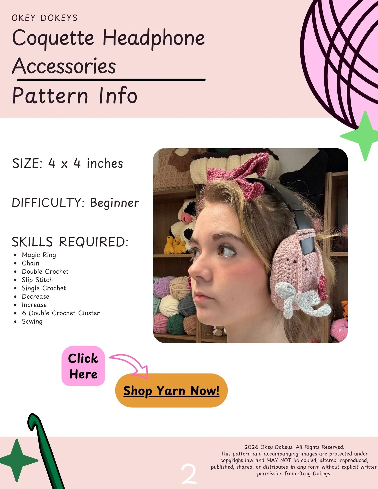Crochet Coquette Headphone Accessories Pattern - Image 3