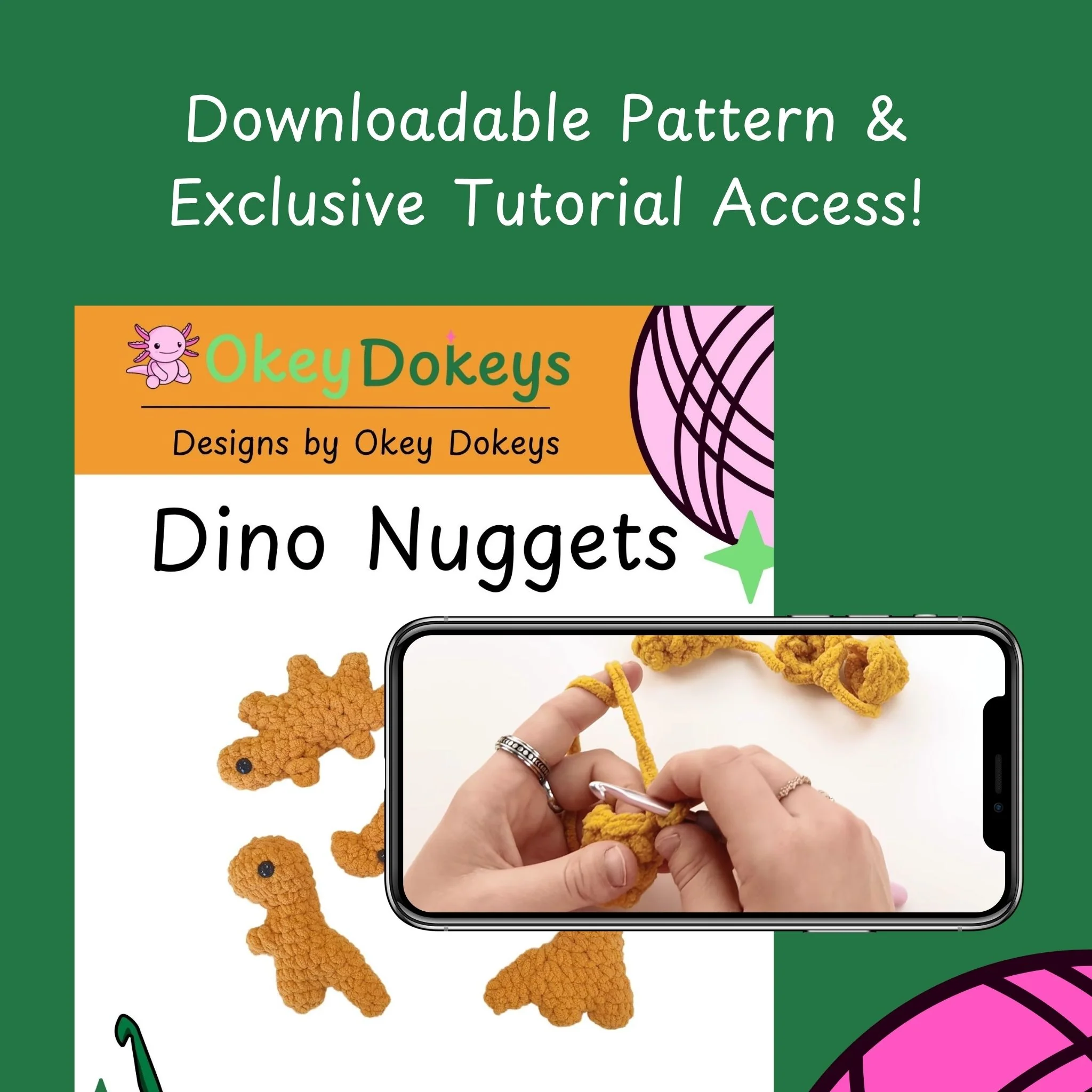 Crochet Dino Nuggets Kit 5 Pack - Image 4