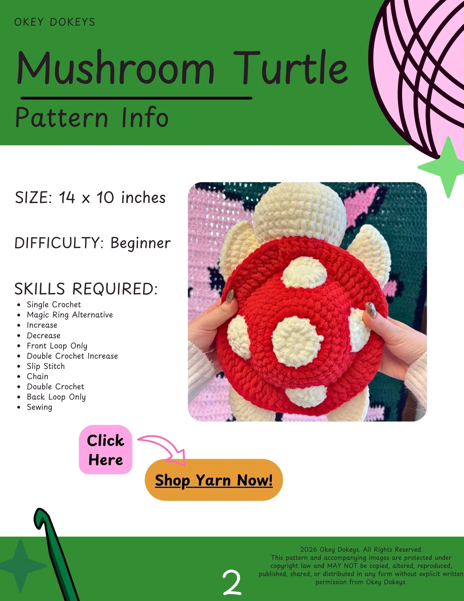 Crochet Mushroom Turtle Pattern - Image 3
