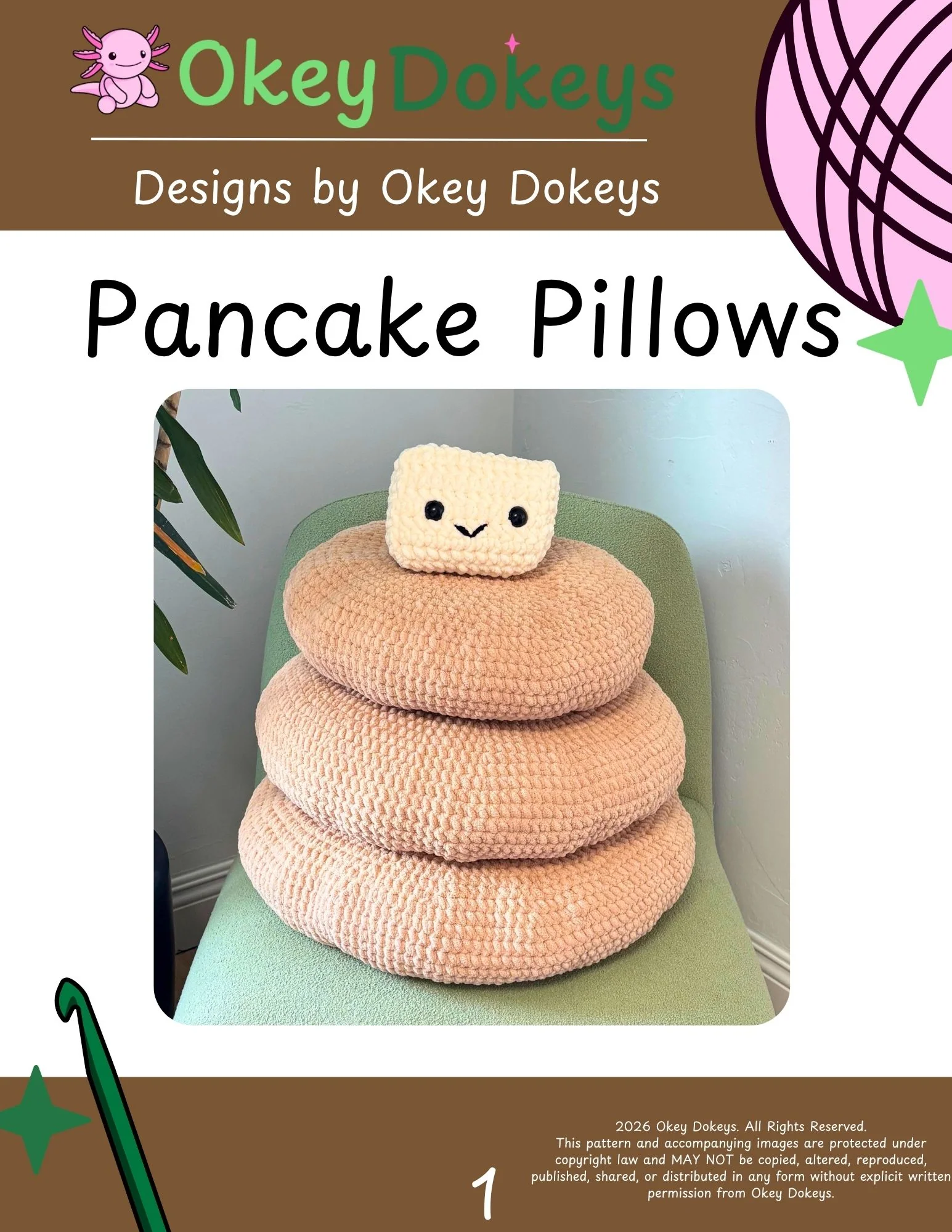 Crochet Pancake Pillows Pattern