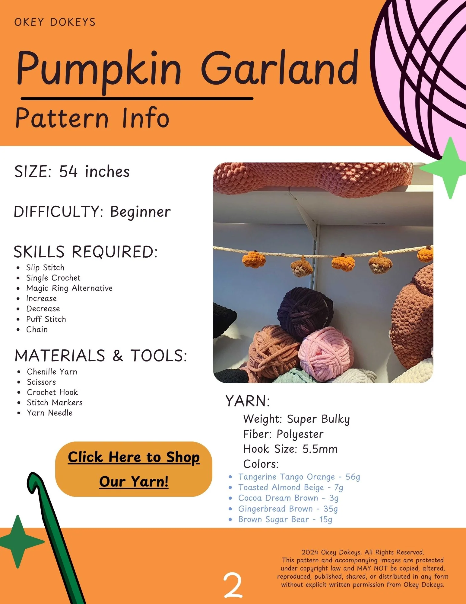 Crochet Pumpkin Garland Pattern - Image 3