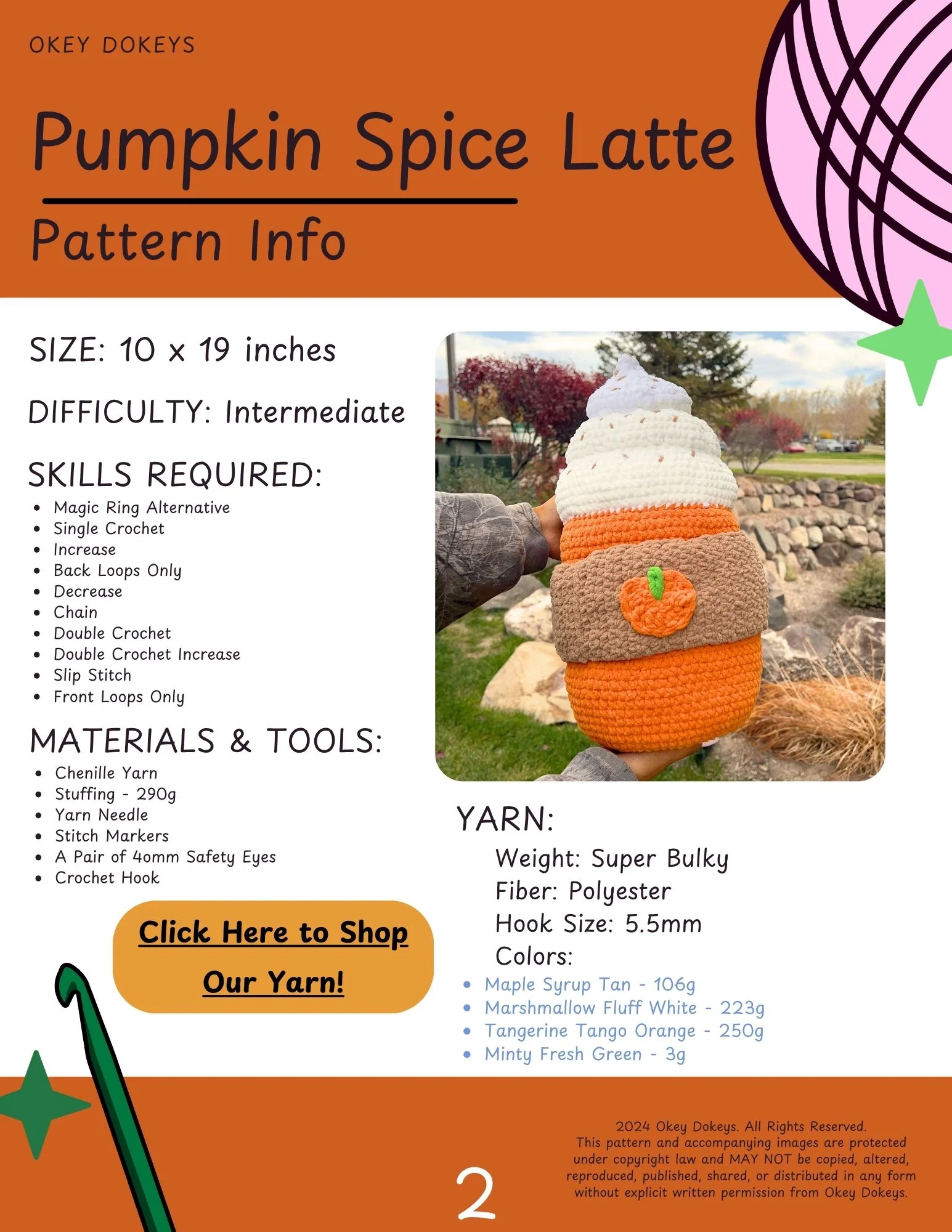 Crochet Pumpkin Spice Latte Pattern - Image 3