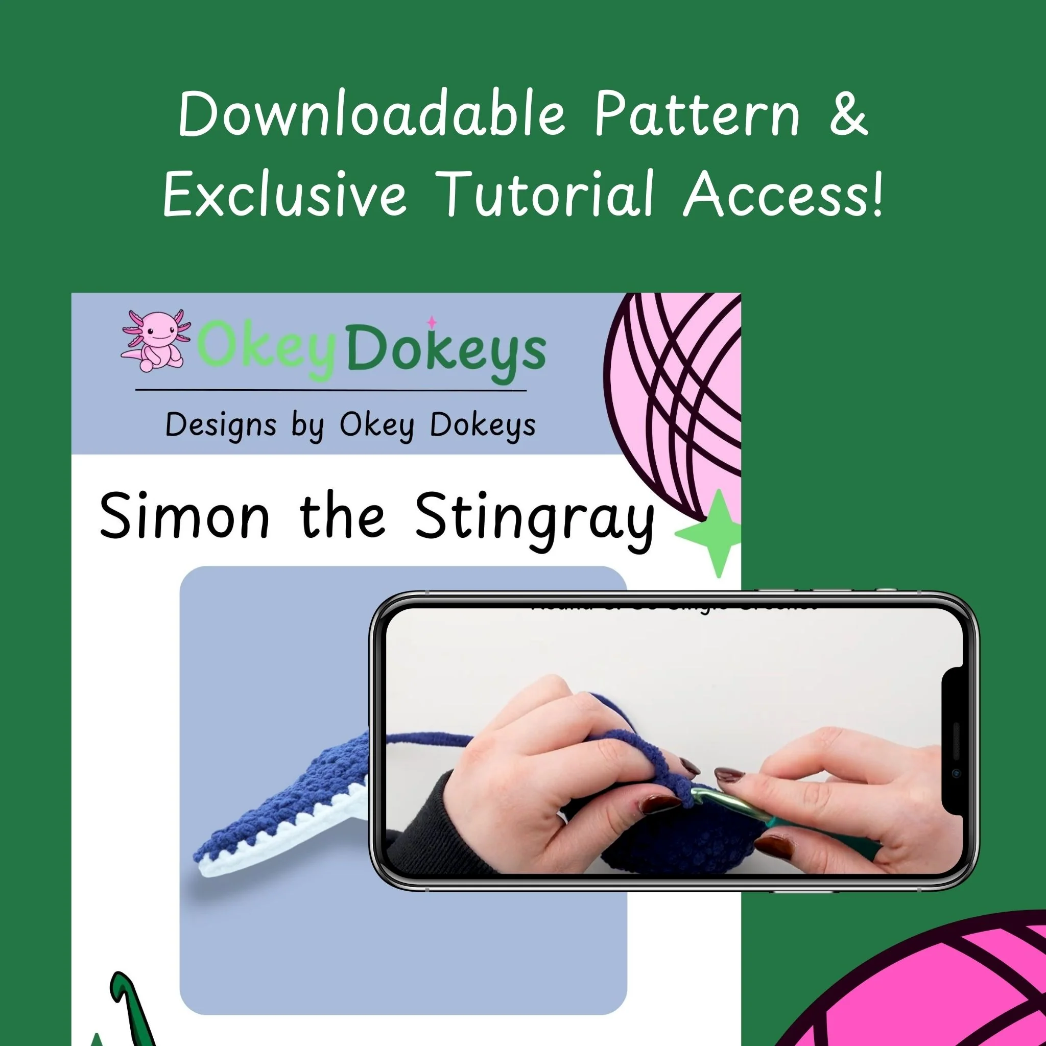 Crochet Stingray Kit - Simon the Stingray - Image 5