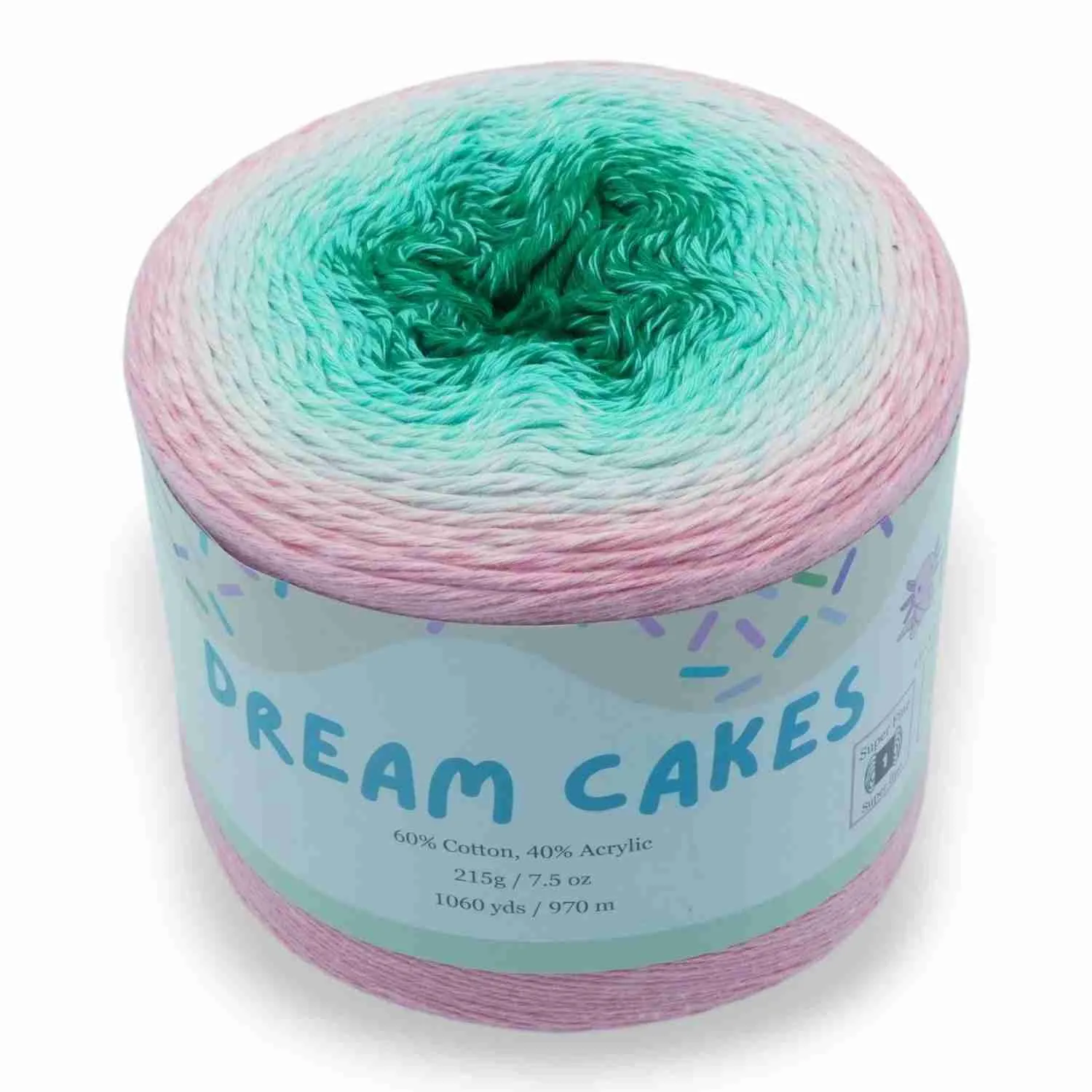 1060 Yards Gradient Cake Yarn - #1 Super Fine Cotton Acrylic Yarn - Image 35