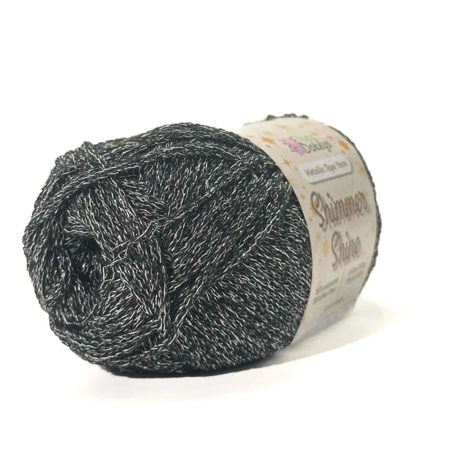 Metallic Shimmer Ribbon Yarn – Lightweight Tube Tape Yarn for Crochet Bags, Accessories & Decorative Projects (100g) - Image 3