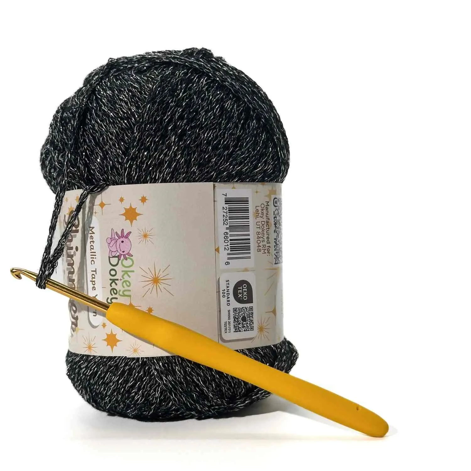 Metallic Shimmer Ribbon Yarn – Lightweight Tube Tape Yarn for Crochet Bags, Accessories & Decorative Projects (100g) - Image 4